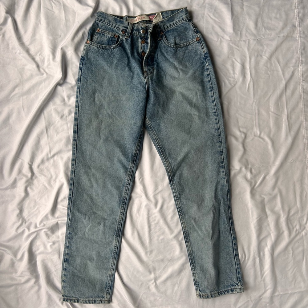 Classic 90s Gap Buttonfly Jeans 100% Cotton Size 6 Ankle - Picture 2 of 7